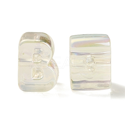 UV Plating Rainbow Iridescent Acrylic Beads OACR-C012-02I-1-1