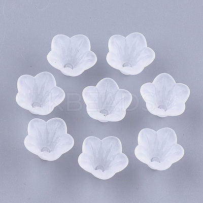 5-Petal Transparent Acrylic Bead Caps MACR-S362-05-1