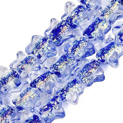 Handmade Foil Glass Beads Strands FOIL-Q002-07A-1