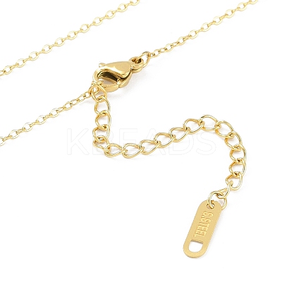 Ion Plating(IP) 304 Stainless Steel Heart Pendant Necklaces for Women NJEW-K276-12G-1