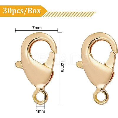 Brass Lobster Claw Clasps KK-BC0005-79G-NF-1
