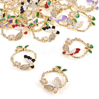 16Pcs 4 Colors Rack Plating Alloy Enamel Pendants FIND-TA0005-20-1