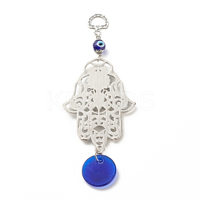 Glass Turkish Blue Evil Eye Pendant Decoration HJEW-I008-06AS-1