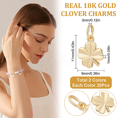 40Pcs 2 Colors Brass Charms KK-BBC0003-10-1