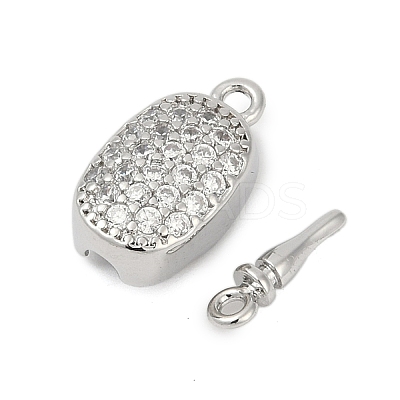 Brass Micro Pave Clear Cubic Zirconia Box Clasps LS-KK-P291-38P-1