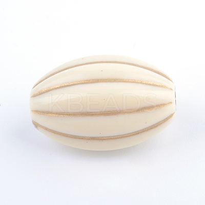 Oval Plating Acrylic Beads PACR-Q102-08A-1