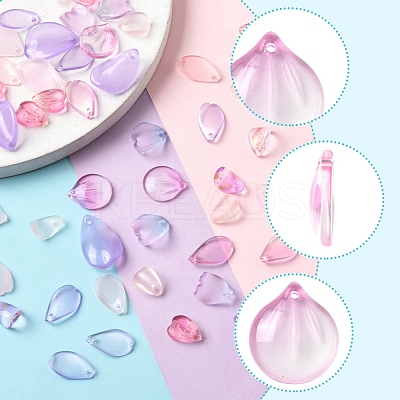100Pcs 10 Styles Transparent Spray Painted Glass Pendants GLAA-FS0002-16-1