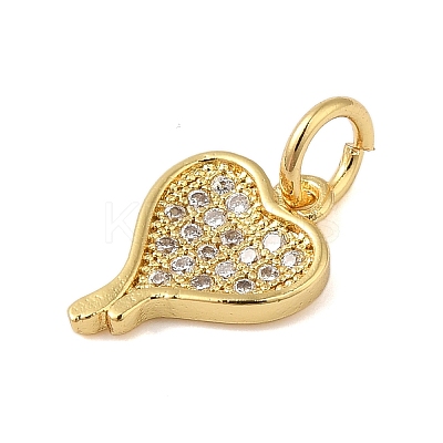 Rack Plating Brass & Clear Cubic Zirconia Pendants KK-S372-30G-1