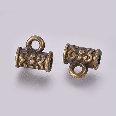 Tibetan Style Alloy Tube Bails TIBE-1183-AB-FF-1