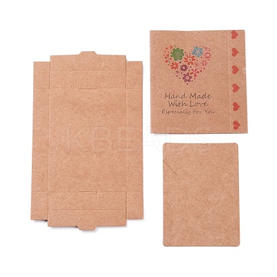 Kraft Paper Boxes and Necklace Jewelry Display Cards CON-L016-B08-1