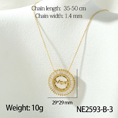 Mother's Day Brass Micro Pave Clear Cubic Zirconia Pendant Necklaces FS-WG67A5B-11-1