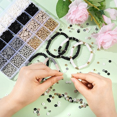 DIY Polymer Clay Beads & CCB Plastic Beads Bracelets Making Kits DIY-YW0012-06B-1