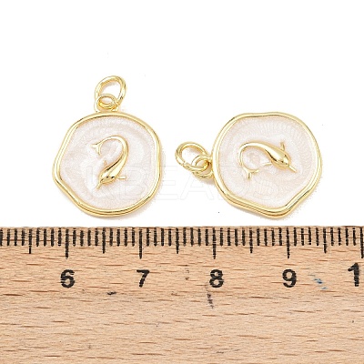 Ocean Theme Brass Enamel Pendants KK-Q029-01E-G-1
