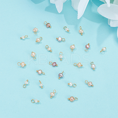 30Pcs 3 Styles Natural Cultured Freshwater Pearl Nuggets Charms PALLOY-PH01622-1