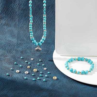 DIY Synthetic Turquoise Beads Necklace Making Kit DIY-SC0018-05-1
