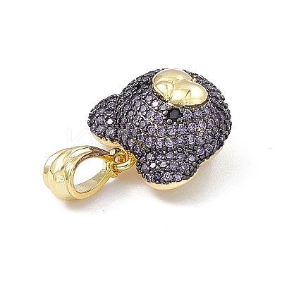 Brass Micro Pave Cubic Zirconia Pendants KK-P224-09EB-03-1