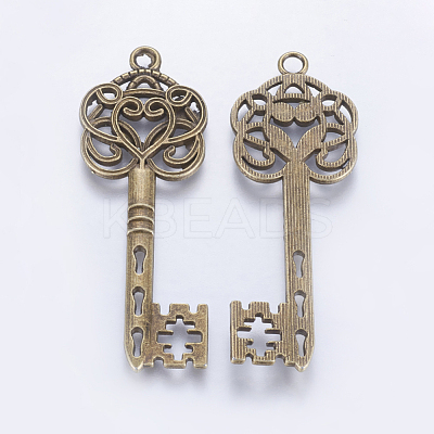 Tibetan Style Alloy Big Skeleton Key Pendants MLF9750Y-NF-1