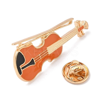 4Pcs 4 Styles Musical Instruments Series Enamel Pins JEWB-Z043-03G-1