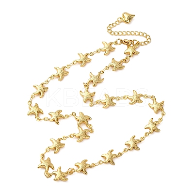 Beach 304 Stainless Steel Sea Animals Link Chain Necklaces for Women NJEW-G178-04G-01-1