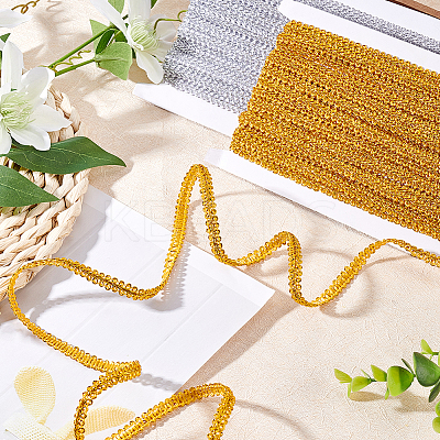 2 Cards 2 Colors Metallic Polyester Lace Trim OCOR-FG0001-39-1