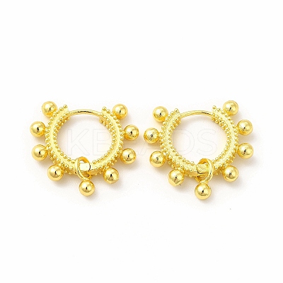 Rack Plating Brass Hoop Earrings for Women EJEW-H091-15G-1