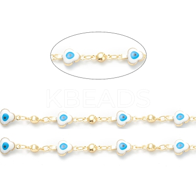 Golden Brass Enamel Link Chains CHC-H103-16A-G-1