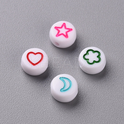 White Opaque Acrylic Beads MACR-N008-41-1