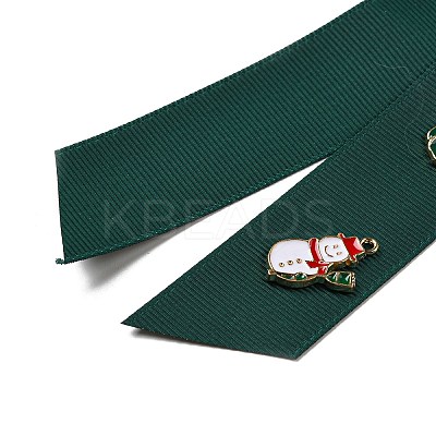 Christmas Polyester Ribbon Safety Pin Brooch LS-JEWB-H012-01B-1