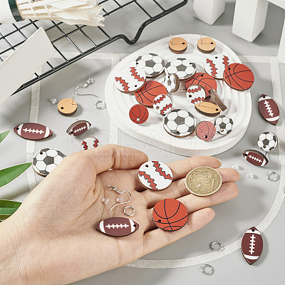 DIY Sport Theme Earring Making Kit DIY-TA0006-10-1