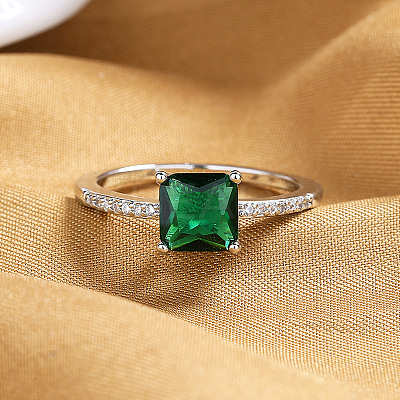 Brass Micro Pave Cubic Zirconia Finger Rings for Women FS-WG14AB5-03-1