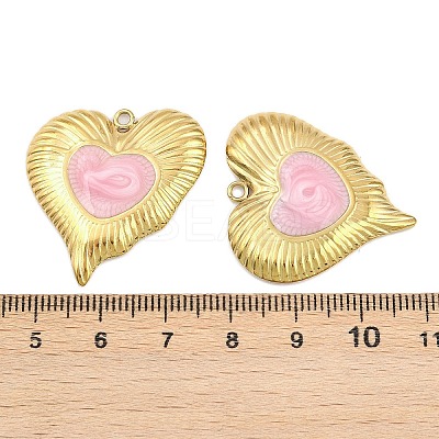 304 Stainless Steel with Enamel Pendants STAS-Z166-17G-01-1