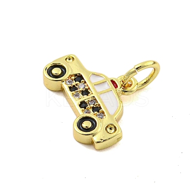 Rack Plating Brass Micro Pave Cubic Zirconia Pendants X-KK-U021-05G-1