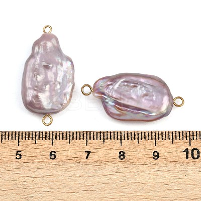 Natural Freshwater Pearl Keshi Pearl Nuggets Connector Charms STAS-D378-14G-1