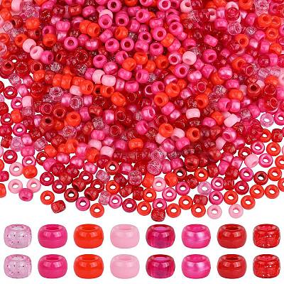 1600Pcs 8 Styles Opaque & Transparent Plastic Beads KY-SZ0001-52-1