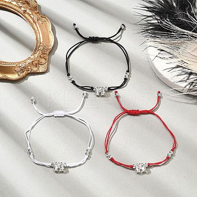 3Pcs Nylon Thread Braided Bead Bracelets BJEW-JB11212-1