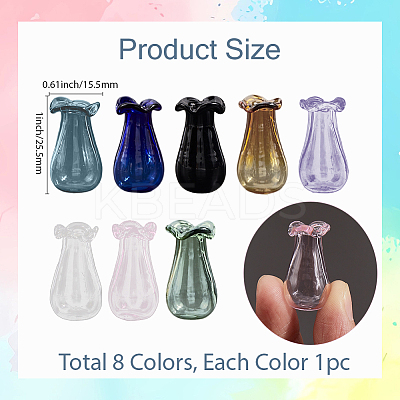 Glass Vase Miniature Flowerpot Ornaments AJEW-SP0002-41A-1