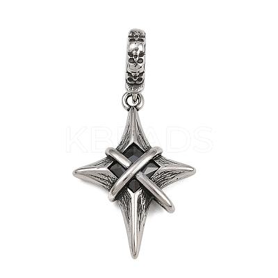 Star 316 Surgical Stainless Steel Cubic Zirconia Pendant Decoration STAS-Z165-16AS-B04-1
