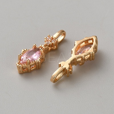 Brass Micro Pave Cubic Zirconia Pendants KK-WH0095-09B-1