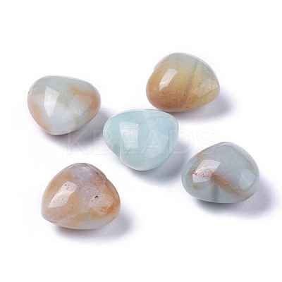 Natural Flower Amazonite Heart Love Stone G-F659-B03-1