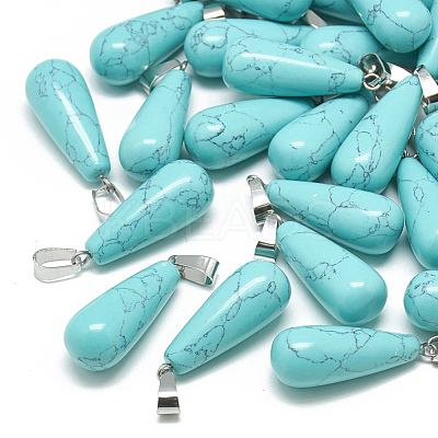 Dyed Synthetic Turquoise Pendants G-T081-17-1