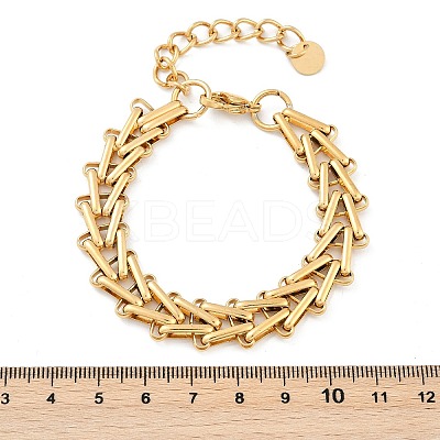 304 Stainless Steel Wheat Chains Bracelets for Women BJEW-F488-39G-1