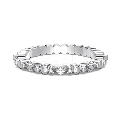Rhodium Plated 925 Sterling Silver Micro Pave Cubic Zirconia Finger Rings for Women RJEW-K253-09P-1