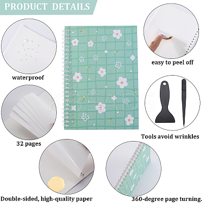 Sticker Collecting Loose-leaf A5 Spiral Bound Notebook AJEW-CP0007-84E-1