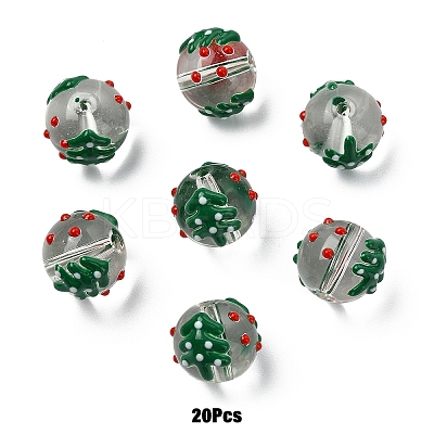 Christmas Transparent Glass Enamel Beads GLAA-YW0005-06D-01-1