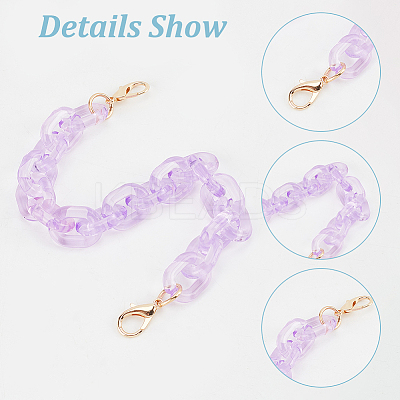 5Pcs 5 Colors Transparent Acrylic Cable Chain Bag Straps DIY-WR0002-47-1