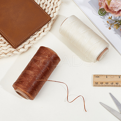 2 Rolls 2 Colors Flat Waxed Cotton Cord OCOR-CL0001-13-1