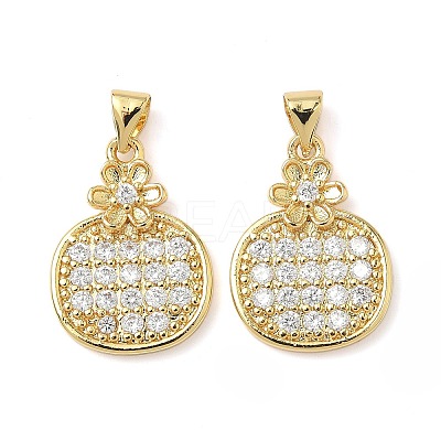 Brass Micro Pave Cubic Zirconia Pendants KK-Q068-22G-1