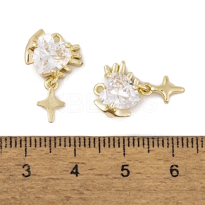 Brass Micro Pave Clear Cubic Zirconia Pendants KK-L212-13G-1