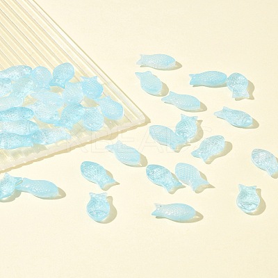 50Pcs Transparent Spray Painted Glass Beads GLAA-FS0002-06E-1