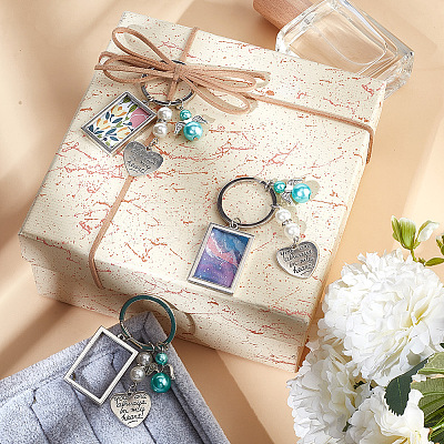 Wedding Bouquet Alloy & Glass Photo Charms DIY-SC0025-62B-1
